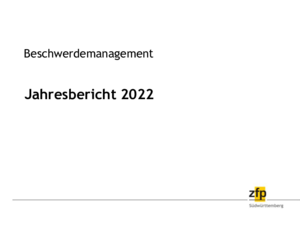 Jahresbericht Beschwerdemanagement 2022